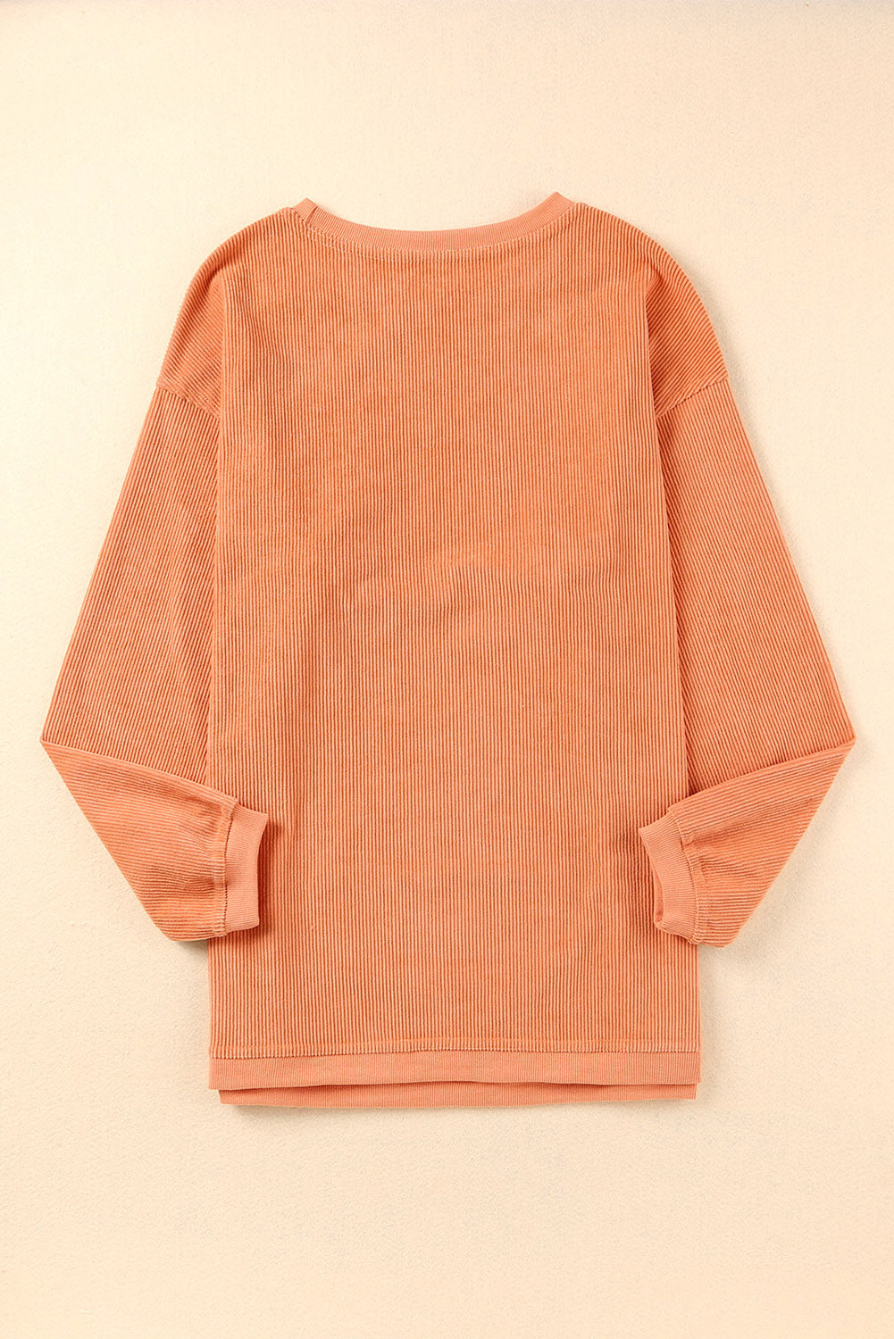 Dark Grey Drop Sleeve Crinkle Rib Oversized Sweatshirt