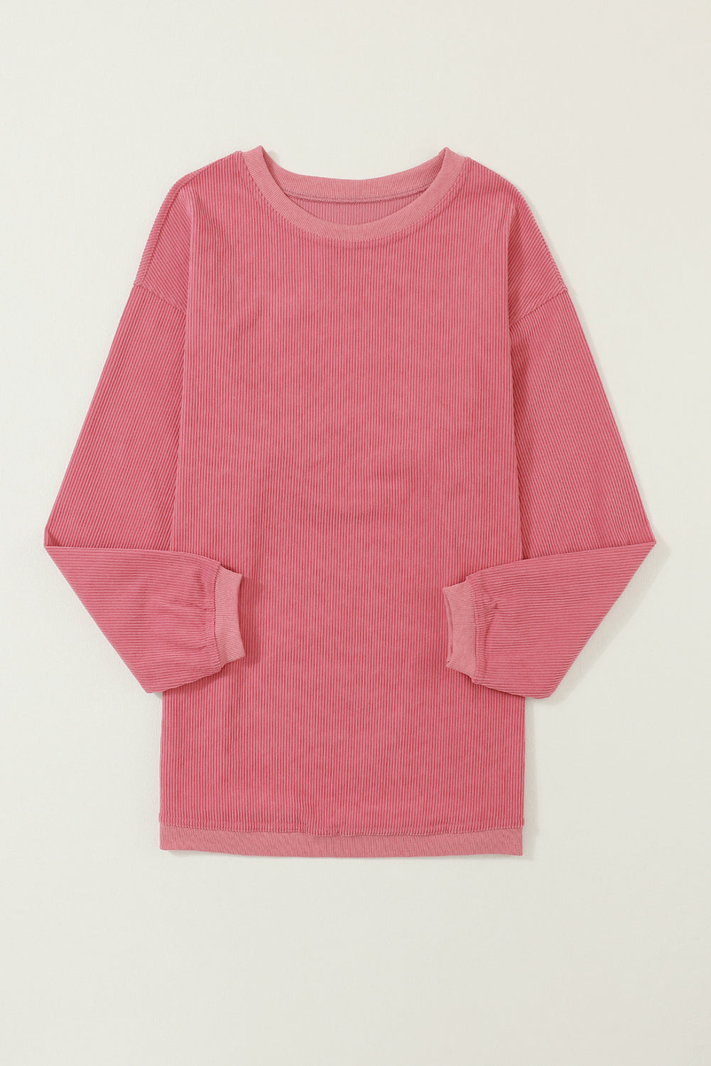 Dark Grey Drop Sleeve Crinkle Rib Oversized Sweatshirt