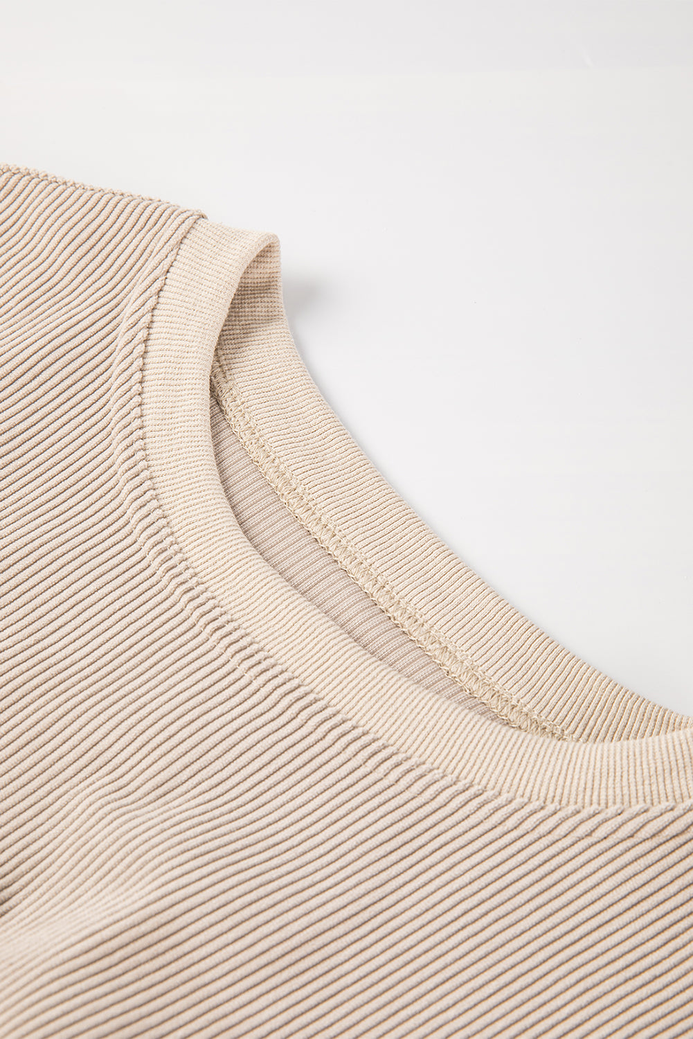 Dark Grey Drop Sleeve Crinkle Rib Oversized Sweatshirt