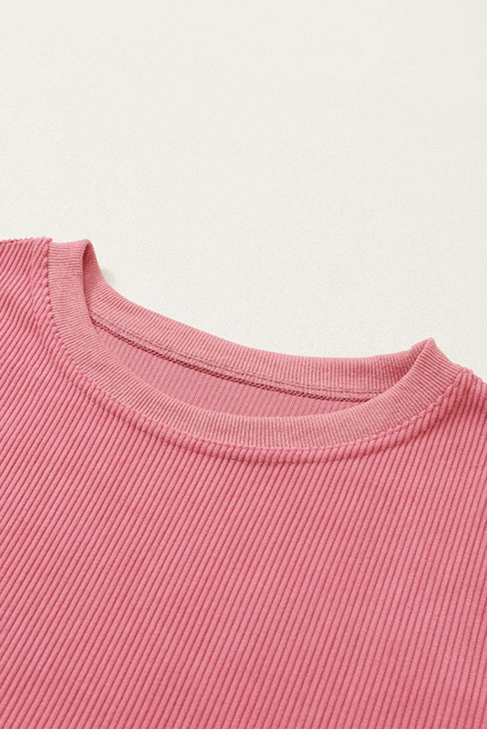 Dark Grey Drop Sleeve Crinkle Rib Oversized Sweatshirt