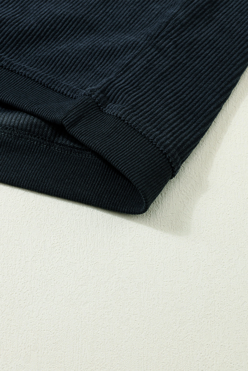 Dark Grey Drop Sleeve Crinkle Rib Oversized Sweatshirt