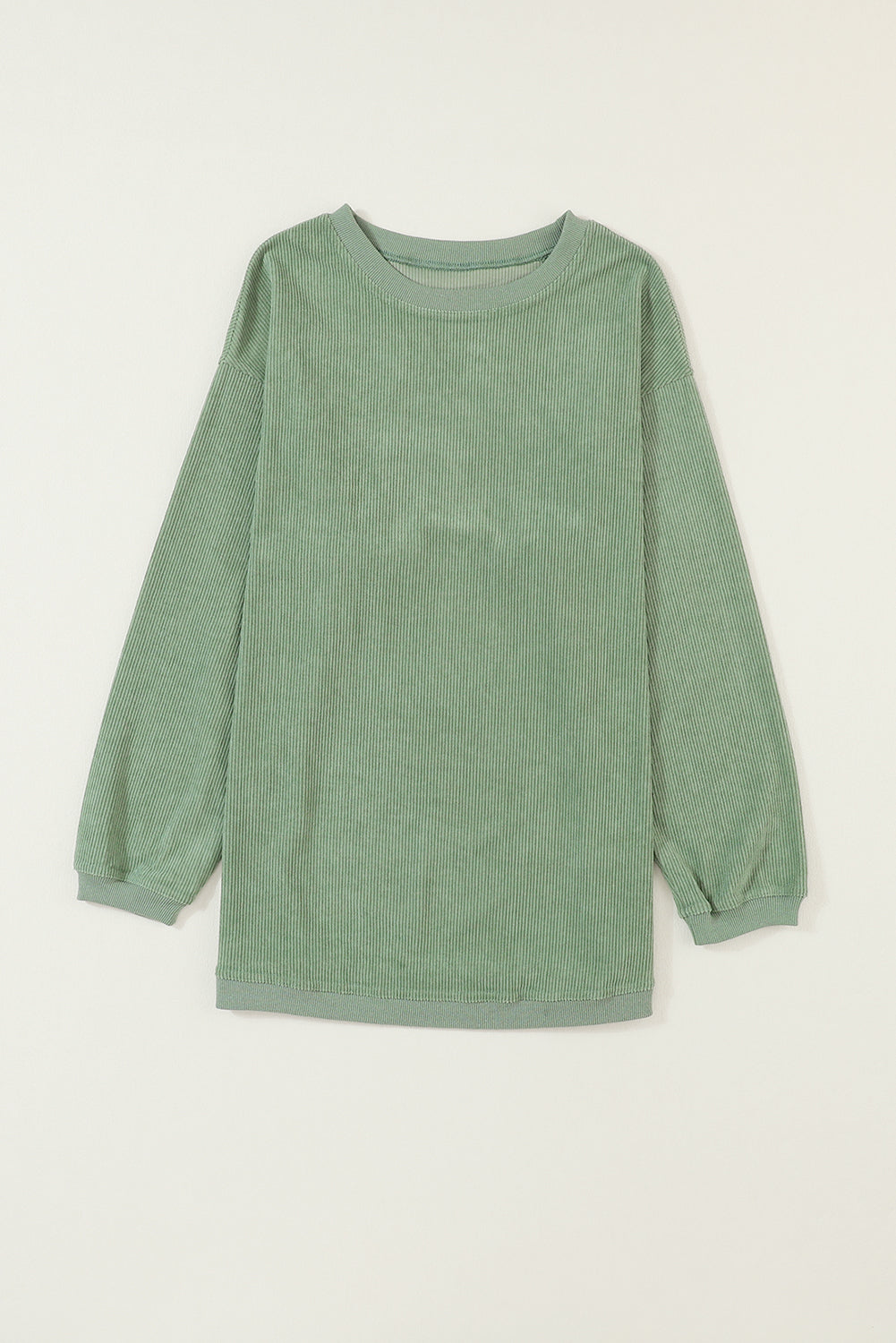 Dark Grey Drop Sleeve Crinkle Rib Oversized Sweatshirt