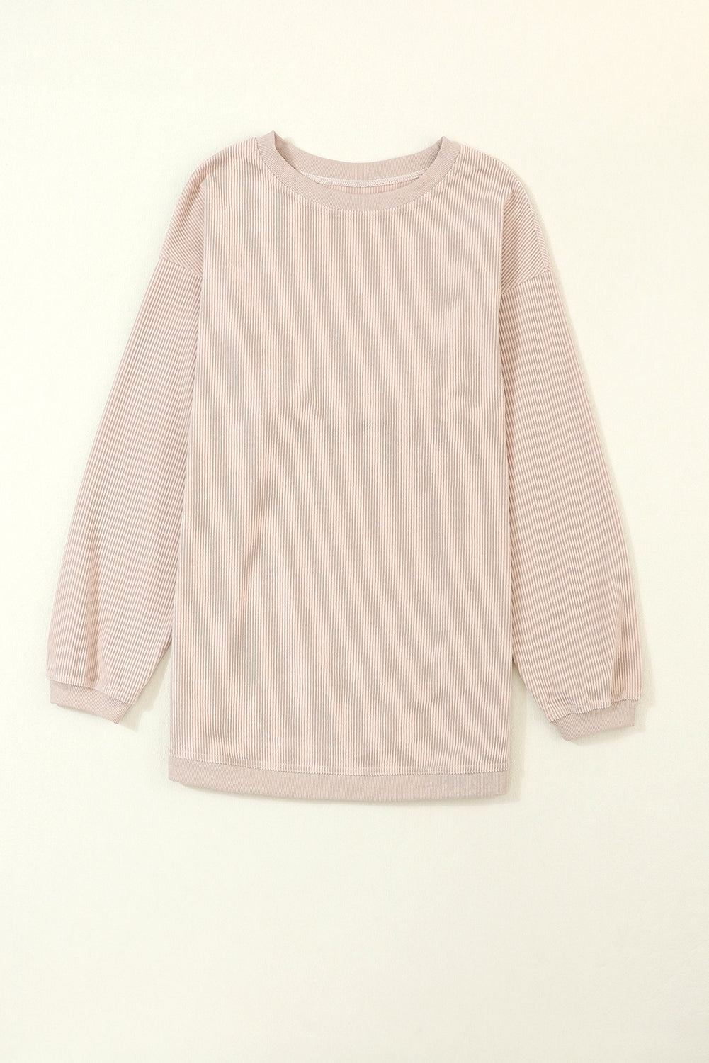 Dark Grey Drop Sleeve Crinkle Rib Oversized Sweatshirt