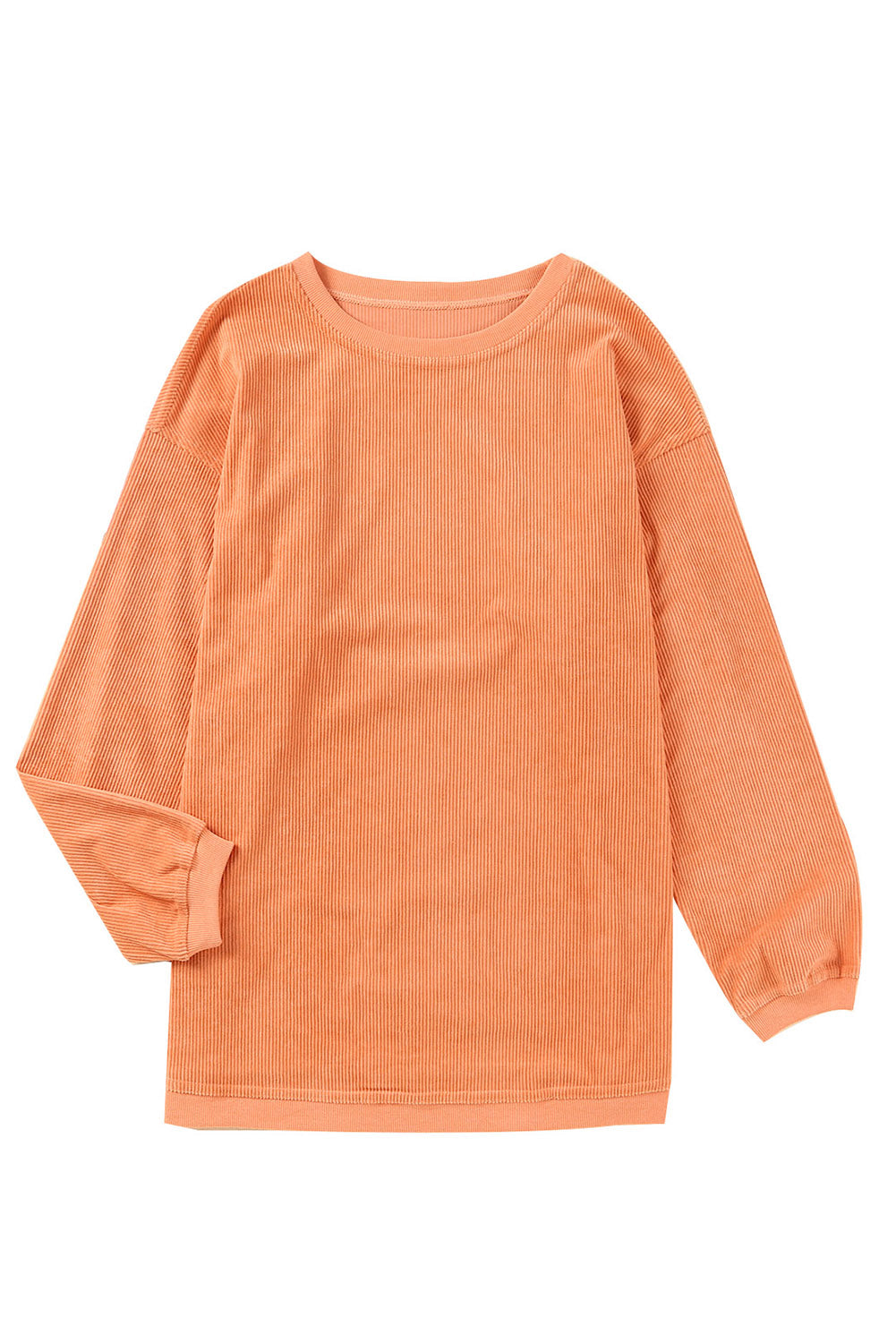 Dark Grey Drop Sleeve Crinkle Rib Oversized Sweatshirt