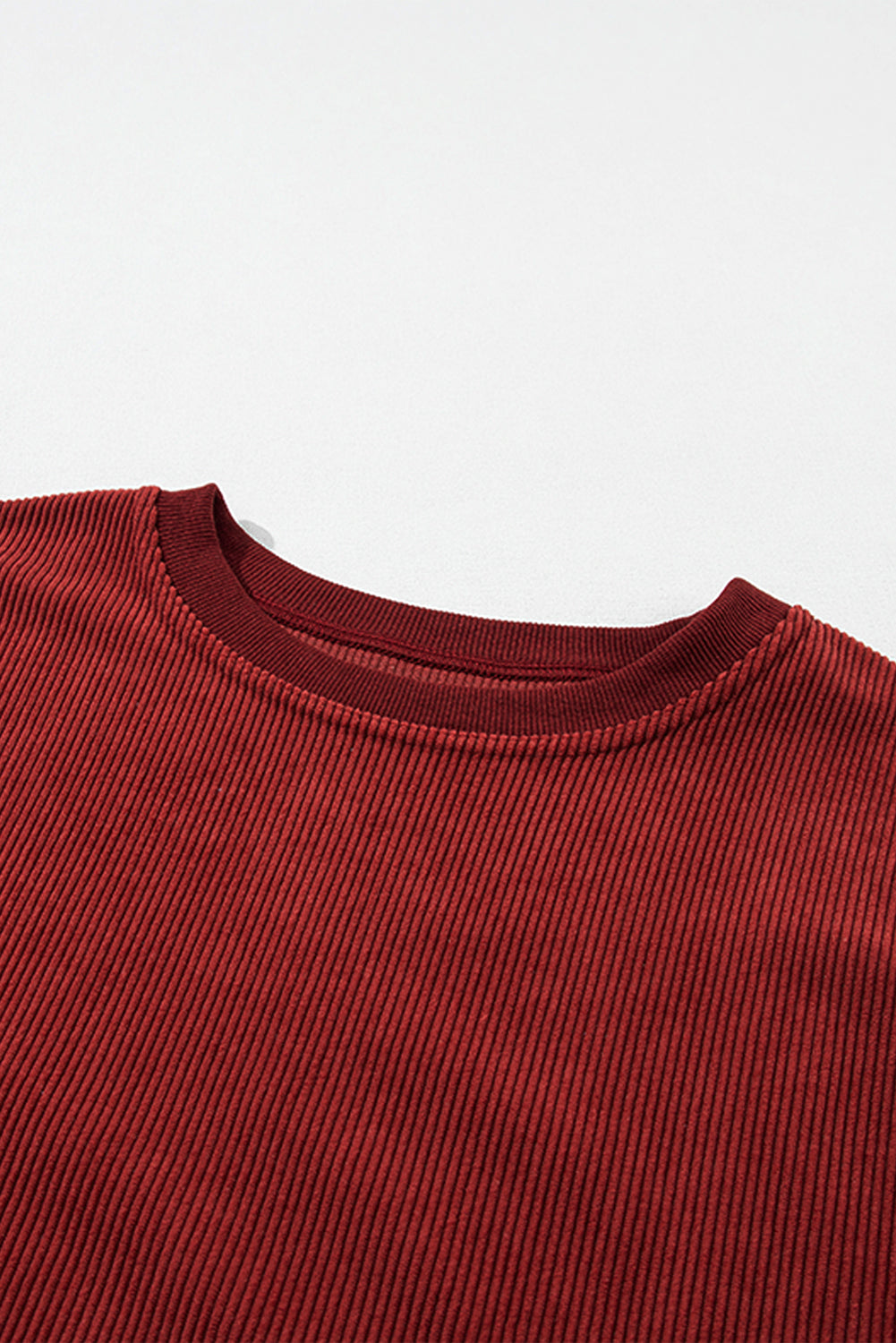 Dark Grey Drop Sleeve Crinkle Rib Oversized Sweatshirt