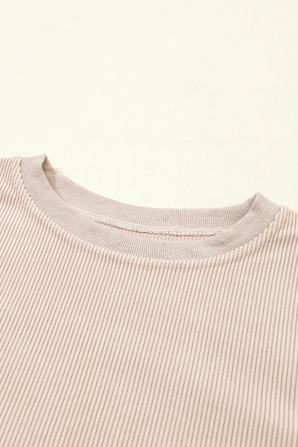 Dark Grey Drop Sleeve Crinkle Rib Oversized Sweatshirt