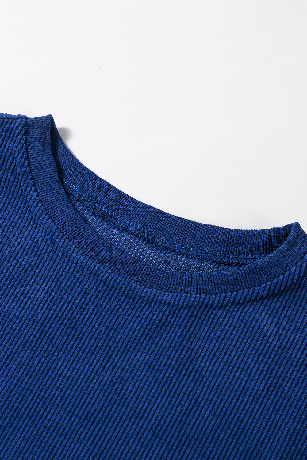 Dark Grey Drop Sleeve Crinkle Rib Oversized Sweatshirt