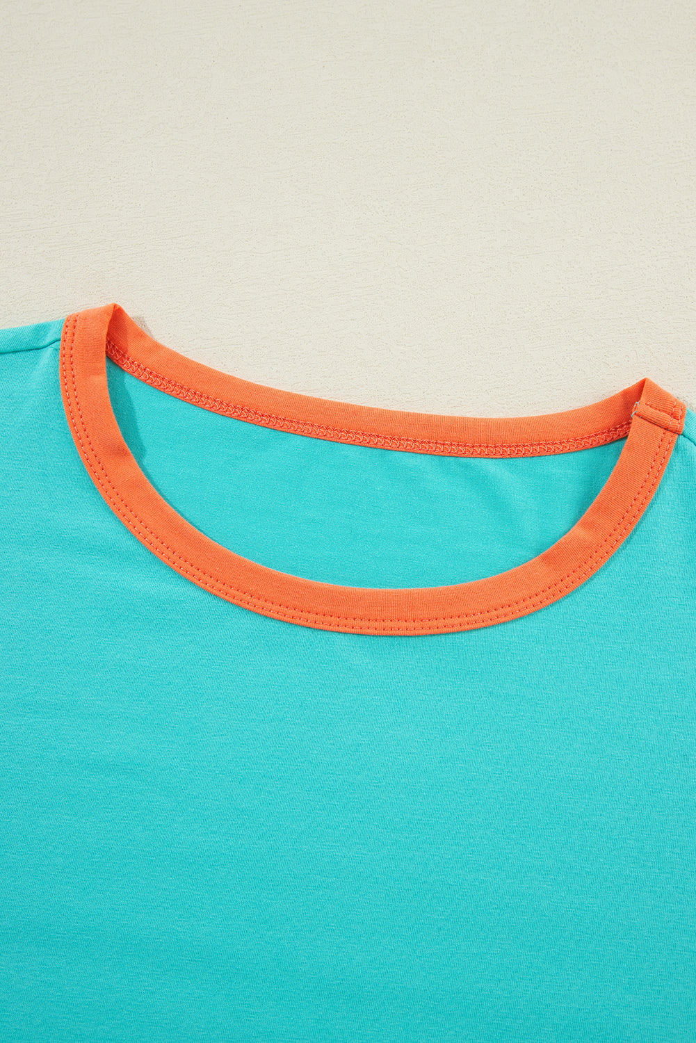 Green Color Block Sleeve Loose Fit Top