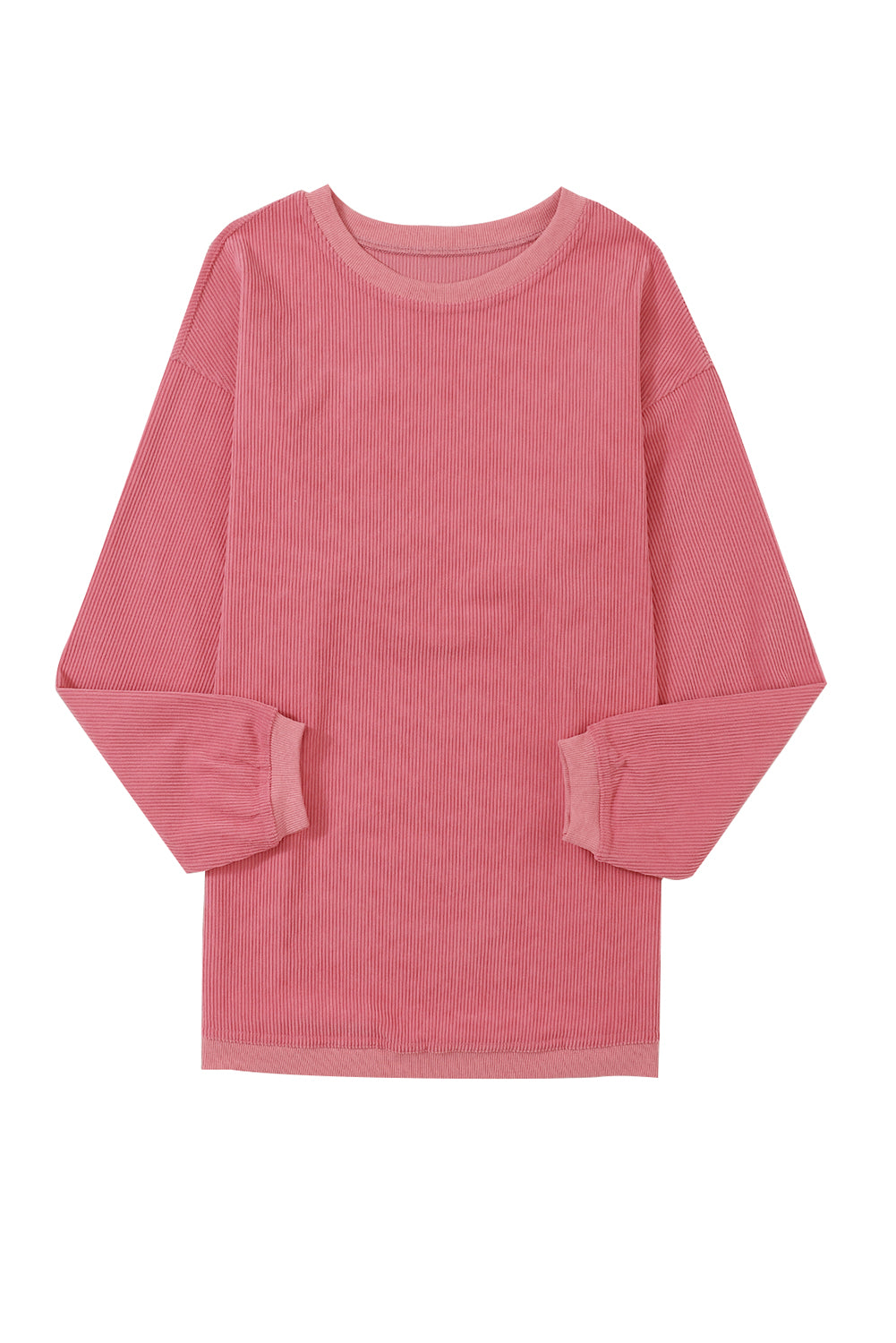 Dark Grey Drop Sleeve Crinkle Rib Oversized Sweatshirt