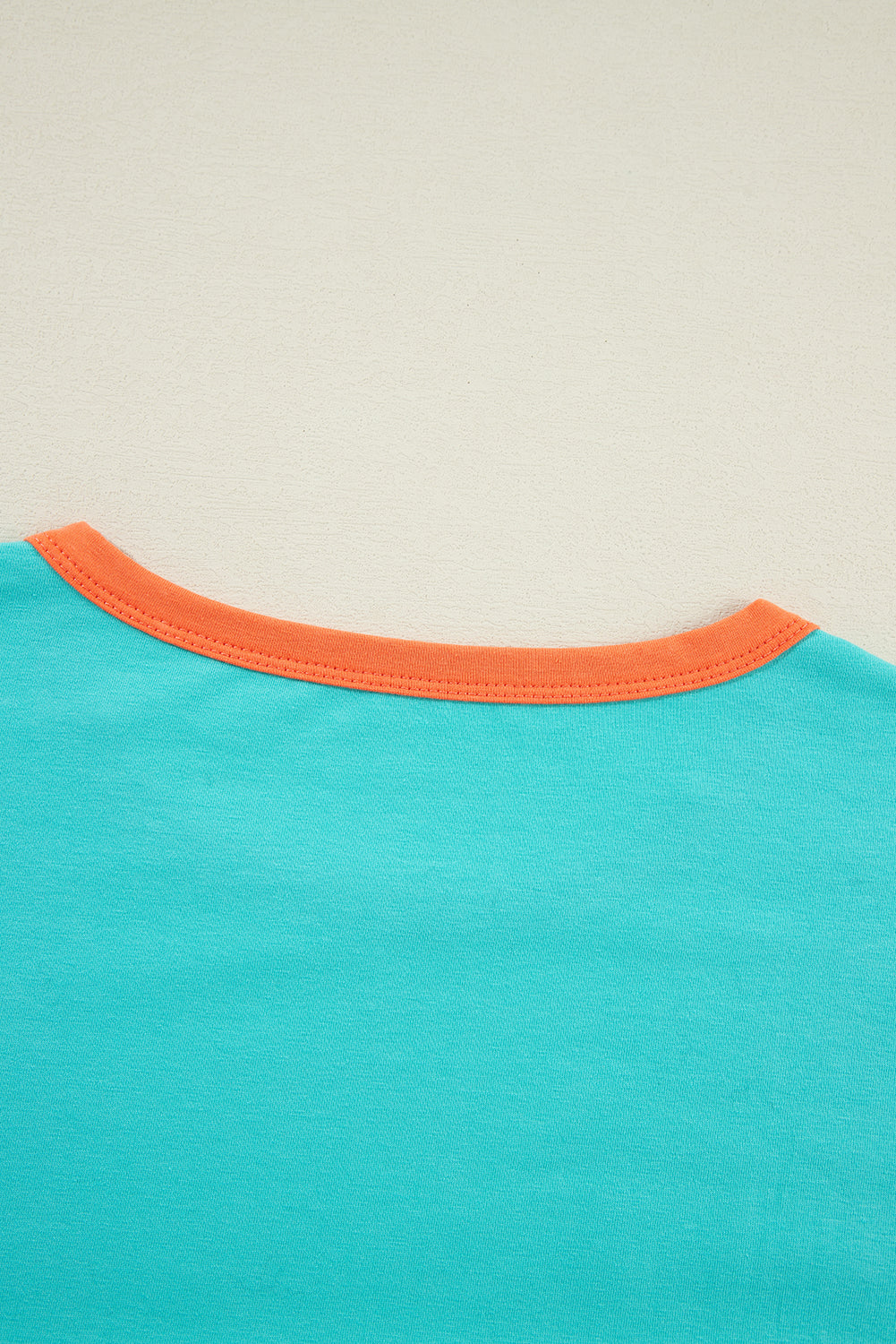 Green Color Block Sleeve Loose Fit Top