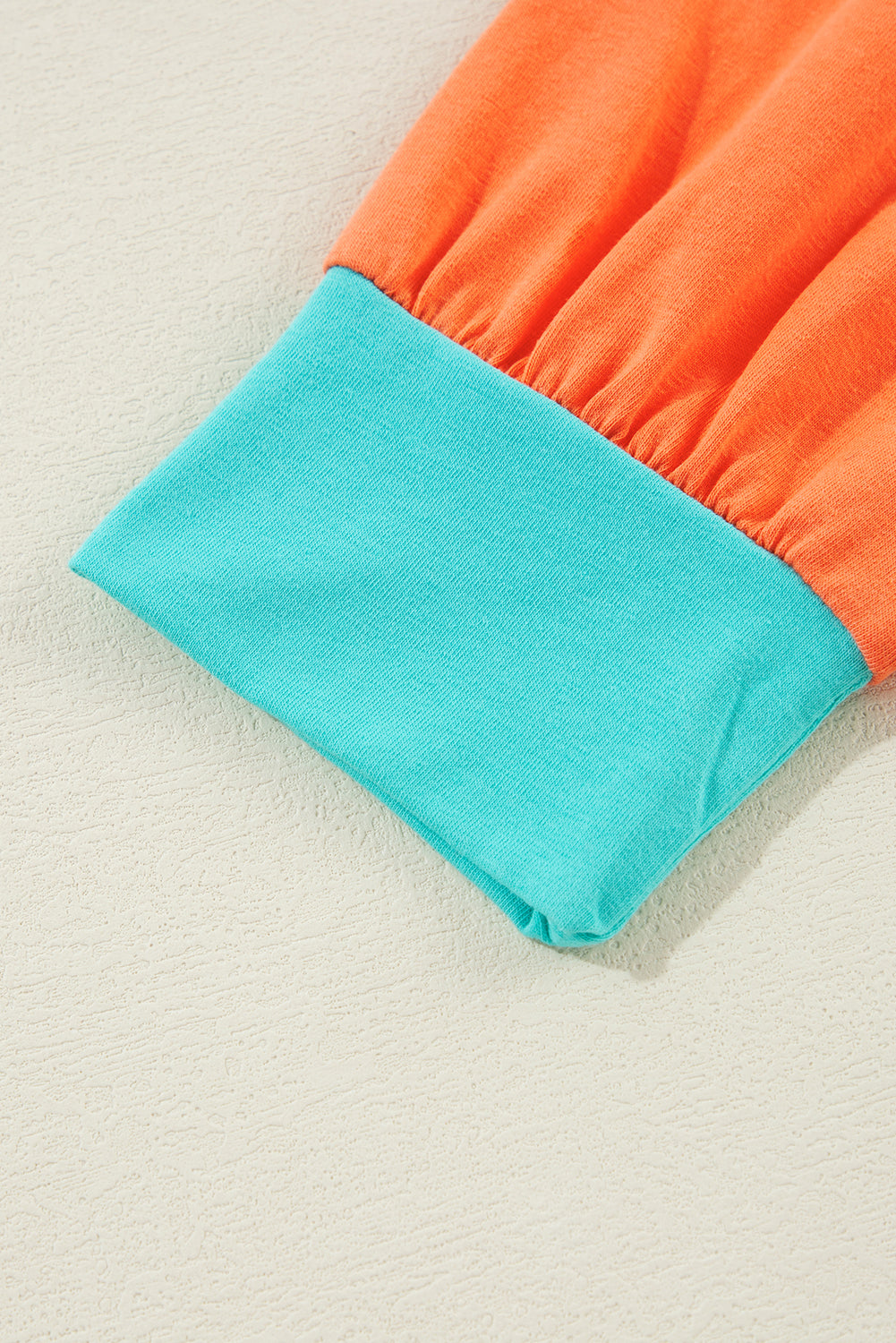 Green Color Block Sleeve Loose Fit Top