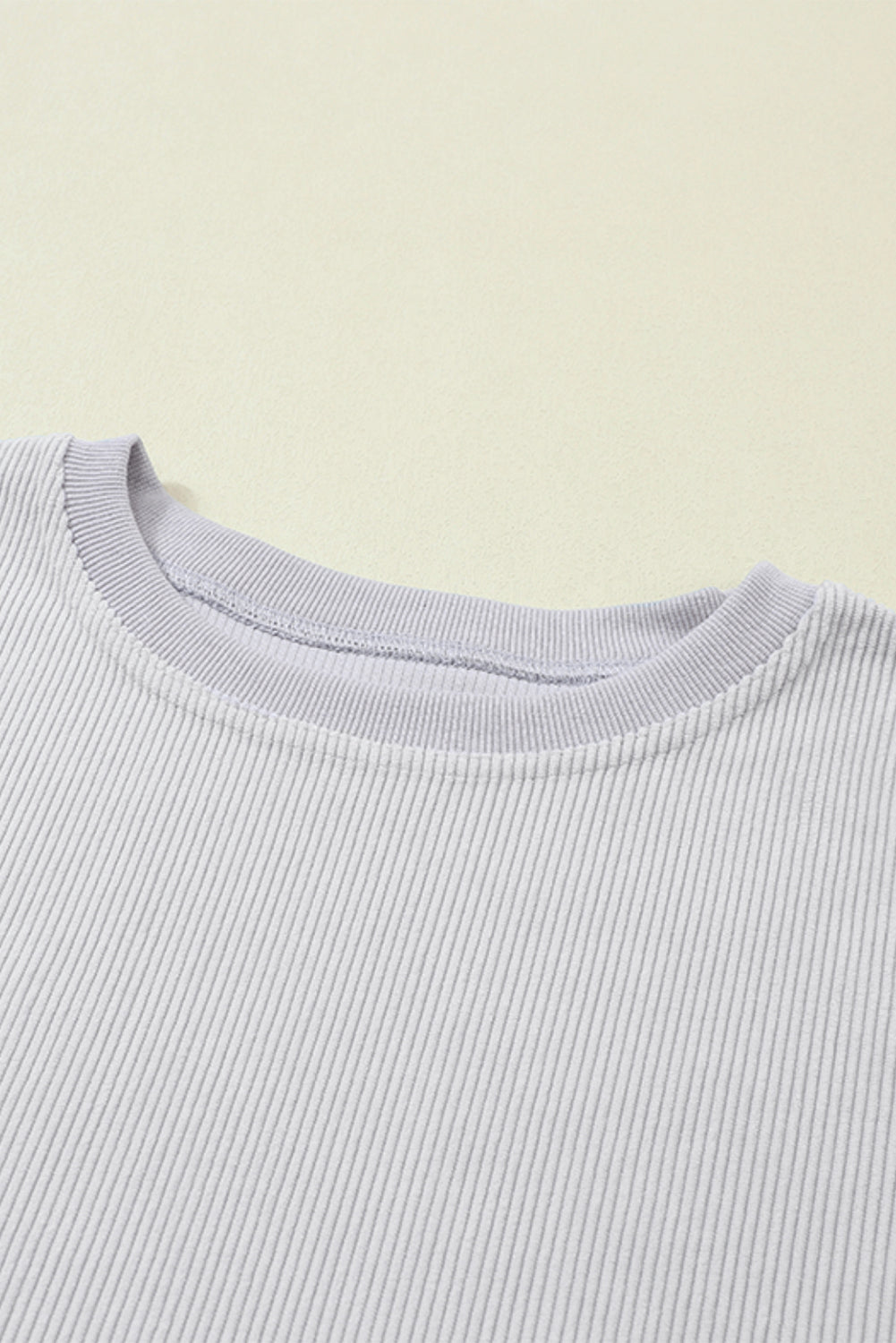 Dark Grey Drop Sleeve Crinkle Rib Oversized Sweatshirt