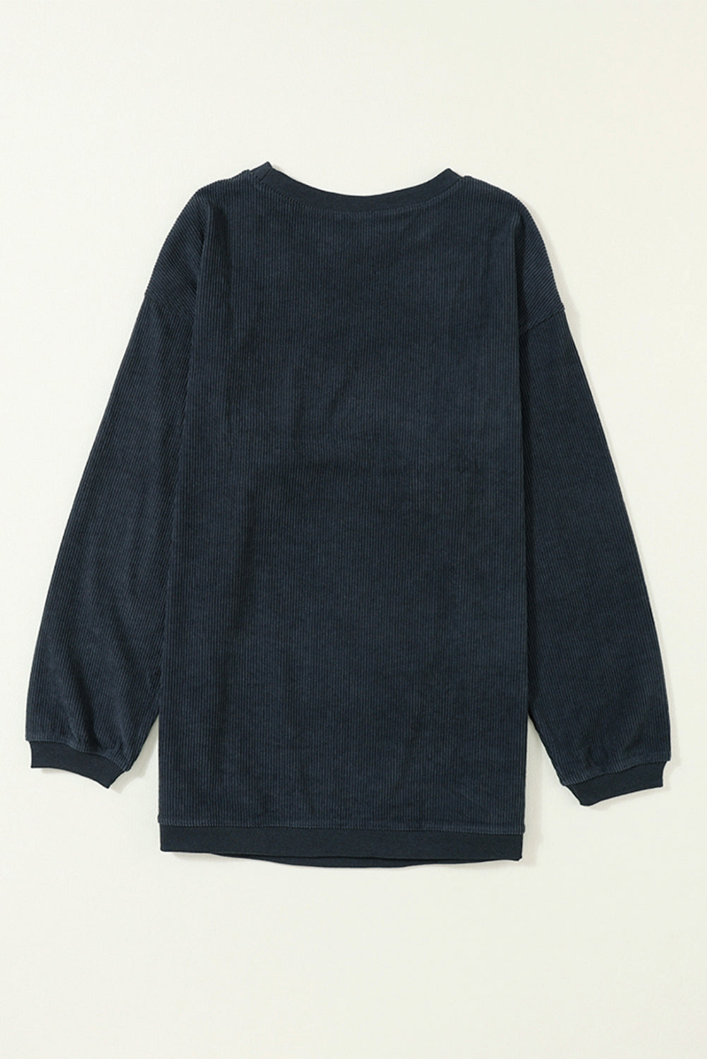 Dark Grey Drop Sleeve Crinkle Rib Oversized Sweatshirt