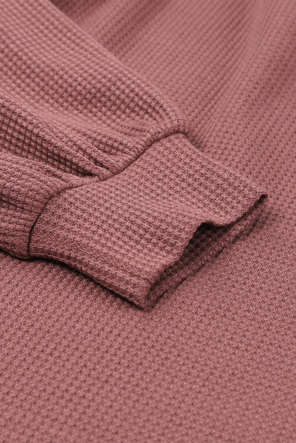 Apricot Waffle Texture Square Neck Pullover Top