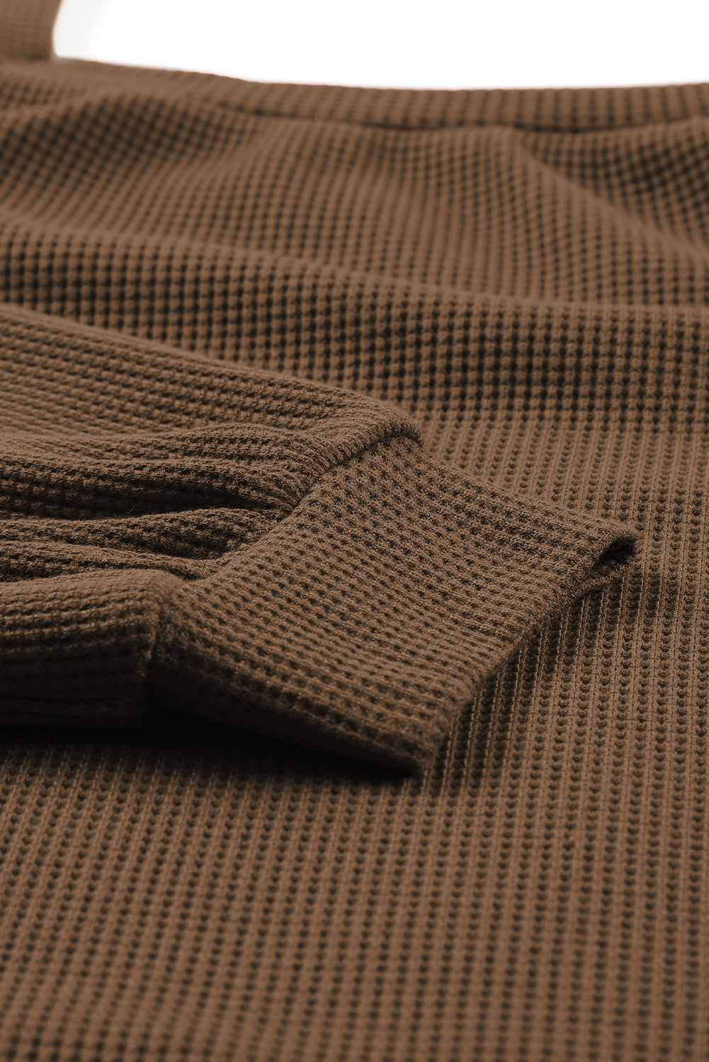 Apricot Waffle Texture Square Neck Pullover Top
